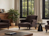 Eloise 30" Pleated Sock Arm Accent Armchair Deep Brown Performance Velvet B2719P387116