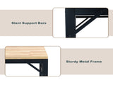 60" Adjustable Height Workbench, Rubber Wood Top Heavy duty Workstation with Power Outlets, over 85826849