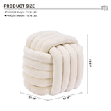 060-Chenille Fabric Modern Knot Design Ottoman Makeup Stool Footstool, Comfortable and Stylish Seat W527P239023