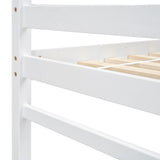 ZUN Twin Size High Loft Bed with Ladder landing Platform, Ladders, Guardrails,White W504119725