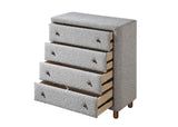 Grey 4-Drawer Upholstered Chest B062P209026