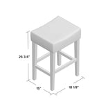 Set of 2, 26.75" Backless Leather Counter Height Barstool, Brown 74492.00HZLNT