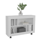Joge 37,4" Wide Console Table Cart with Six Shelves, Casters, Entryway Table, Side Table, Living B200P286950
