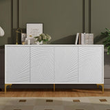 Multi-Functional Storage Cabinet,Four-Door Sideboard with unique texture,Adjustable Shelves, W2696P279989