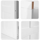 CRAZY ELF 28" x 84" Five Grid Real Primed Door Slab, DIY Panel Door, Modern Interior Barn Door, W936104292