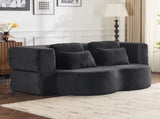 Queen Size Sofa Bed, Chenille Futon Sofa Couch, High-Density Foam Convertible Sleeper Sofa, W1829P280218