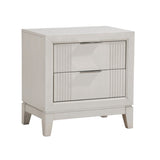 Antique White Finish 1pc Nightstand with 2x Drawers Modern Bedroom Furniture, Reeded Fronts, Bedside B011P246249