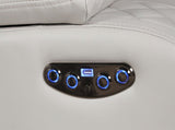 BENZ LED & Power Reclining Sofa Made With Faux Leather in Ice 659436286627
