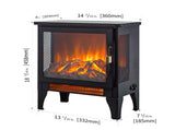 17 inch Freestanding Electric Fireplace Stove heater with 3D Flame effect,Black 86608177