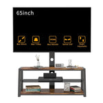 ZUN Wooden Storage Tv Stand Black Tempered Glass Height Adjustable Universal Swivel Entertainment Center 45250543