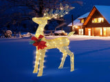 Lighted Christmas Reindeer Outdoor Decorations, Weather Proof 4ft Santa's Sleigh Reindeer Christmas 03912676