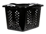 2 Bushel Plastic Laundry Basket with Silver Handles, Black, 2 Pack 43099645