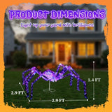 3FT Halloween Decorations Light Up Spider, Outdoor Halloween Decor Lighted Iridescent Spider, 62904187
