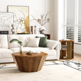 31.5 "Octagonal Natural Rubber wood Set Two Coffee Table, Coffee Table, Living Room Bedroom W757P203143