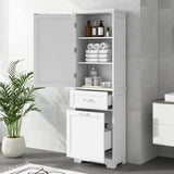 ZUN Tall Bathroom Storage Cabinet, Freestanding Storage Cabinet with Two Different Size Drawers and WF312730AAK