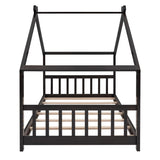 Twin Size House Bed Wood Bed, Espresso N708P182785P