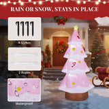 7.2FT Lighted Christmas Inflatable Decoration, Inflatable Pink Christmas Tree, Funny Blow Up Yard 09254776
