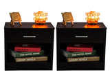 2pcs Night Stands with Drawer Black 55876519