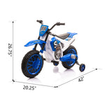 ZUN 12V Kids Ride on Toy Motorcycle, Electric Motor Toy Bike with Training Wheels for Kids 3-6, Blue W2181P156752