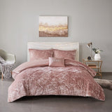 Full/Queen Velvet Duvet Cover Set with Throw Pillow B03596047