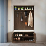 Wood Coat Rack, Storage Shoe Cabinet, with Clothes Hook, with Sponge Pad Product, Multiple Storage 36428538