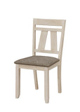 Cottage Style Dining Side Chair 2pc Set Upholstered Seat Chalk Gray Dining Room Wooden Furniture B011135057