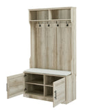 ZUN Wood Coat Rack, Storage Shoe Cabinet, with Clothes Hook, with Sponge Pad Product, Multiple Storage 67234760