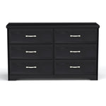 ZUN Modern 3 Drawer Bedroom Chest of Drawers with 6 Drawers Dresser, Clothes Organizer -Metal Pulls for W1668P162670