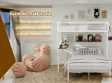 Sturdy Metal Twin Over Full Bunk Bed Frame with Practical Ladder & Storage Shelf, Modern W1935P463331