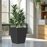 22" H Tall Mental Tapered Planter Large Outdoor & Indoor Garden Plant Pot with Drainage Hole and W3077P276881