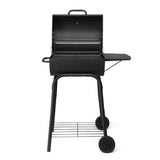 ZUN Charcoal Grills Outdoor BBQ Grill, Barrel Charcoal Grill with Side Table and Wheels, for Outdoor 49876379