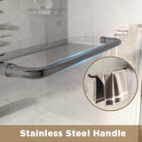 56-60" W 72" H Tempered Glass with Explosion Proof Film, Aluminum Frame Double Sliding Shower Door, W1675P288871