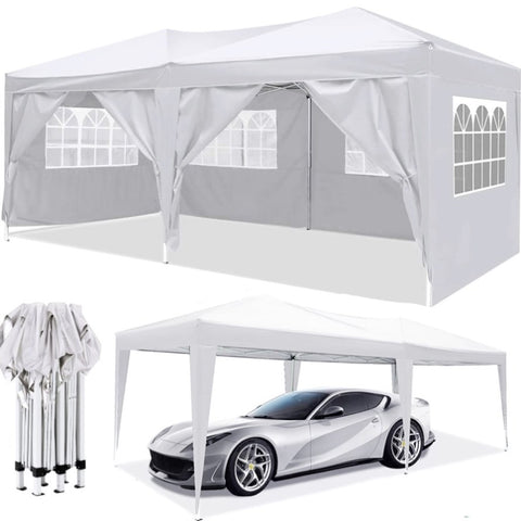 ZUN 10'x20' EZ Pop Up Canopy Outdoor Portable Party Folding Tent with 6 Removable Sidewalls Carry Bag 79516008