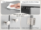 2-Door 3-Tier Toilet Cabinet MDF Melamine-Faced Bathroom Vanity 23.23*8.66*66.93in Grey 44440316