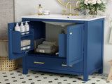 30" Blue Bathroom Vanity Single Sink, Combo Cabinet Undermount Sink, Bathroom Storage Cabinet WF324043AAC