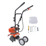 52CC 2-Stroke Gas Powered Tiller Cultivator with 4 Adjustable Front Tines, Handheld Rototiller for 75754624