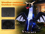 8 FT Inflatable Winged Ice Dragon Halloween Decoration with LED Disco & Eye Lights, Waterproof 01704142