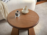 23.23" Round Side, Small Wood Coffee with Three Slanted Legs, Modern Minimalist Accent W3158P540536