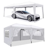 ZUN 10 x 20 ft Heavy Duty Awning Canopy Pop Up Gazebo Marquee Party Wedding Event Tent with 6 Removable 38843831