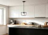 Farmhouse Black Pendant Light, 1-Light Iron Cage Metal Pendant with Clear Glass Shade, Hallway, 28832918