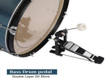 Full Size Adult Drum Set 5-Piece Black with Bass Drum, two Tom Drum, Snare Drum, Floor Tom, 16" Ride 13631659