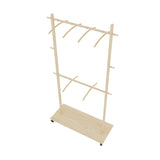 Solid Wood Modern Clothes Rack with 6 Wooden Hangers, Space-Saving Design, Adjustable Shelf, and W773P227474