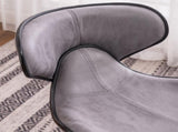 Masaccio Weathered Upholstery Airlift Adjustable Swivel Barstool with Chrome Base, Set of 2, Grey T2574P165092