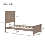 ZUN Farmhouse Wooden Platform Twin Size Bed with Panel Design Headboard and Footboard for Teenager, Ash WF530025AAD