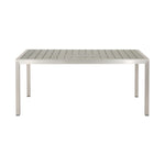 ZUN Coral Outdoor Aluminum Dining Table with Faux Wood Top, Gray Finish,Grey 60452.00