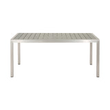 ZUN Coral Outdoor Aluminum Dining Table with Faux Wood Top, Gray Finish,Grey 60452.00