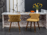 Nevis Mid-century Modern Faux Leather Tufted Nailhead Trim Counter Stool Set of 2, Yellow T2574P165100