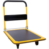 Foldable Platform Truck Push Dolly 660 lb. Weight Capacity Black and Yellow W465P171070