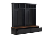 Farmhouse 4-in-1 Hall Tree with Wood Grain Bench, Mudroom Versatile Coat Rack with 2 Large Drawer, 59466050