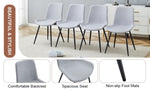 ZUN Comfortable Linen-Cotton Dining Chair Set - Six Pieces in Light Gray.Integrated Seat and W1151P230559